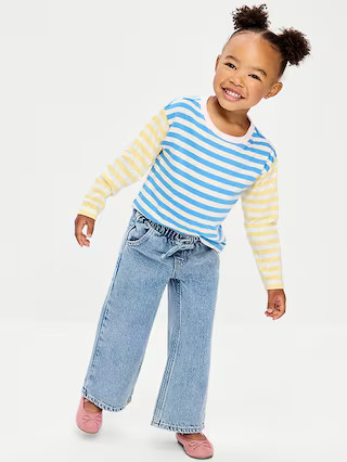 High-Waisted Baggy Wide-Leg Pull-On Jeans for Toddler Girls | Old Navy (US)