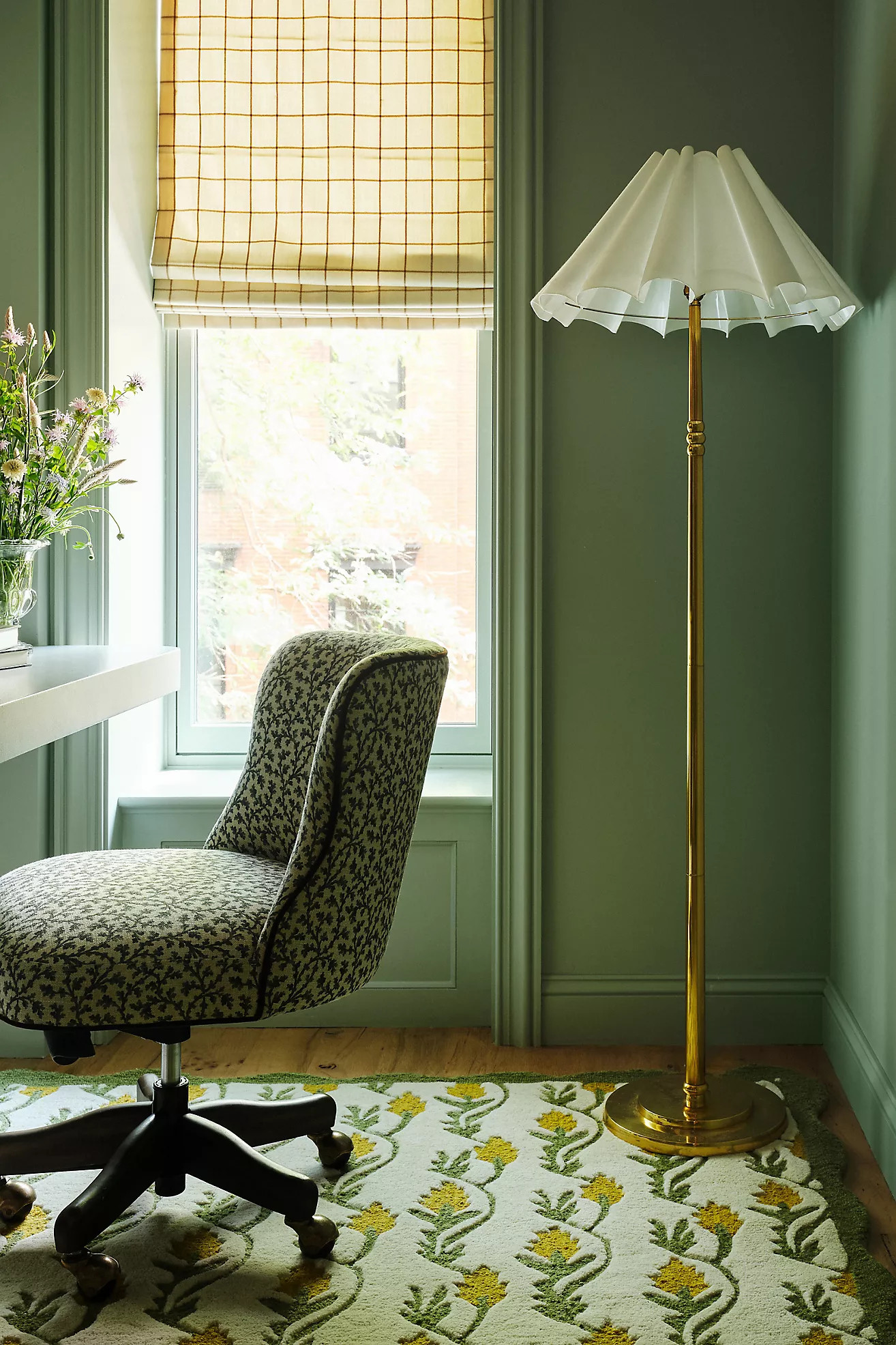Antique Brass Scallop Shade Classic Floor Lamp | Anthropologie (US)