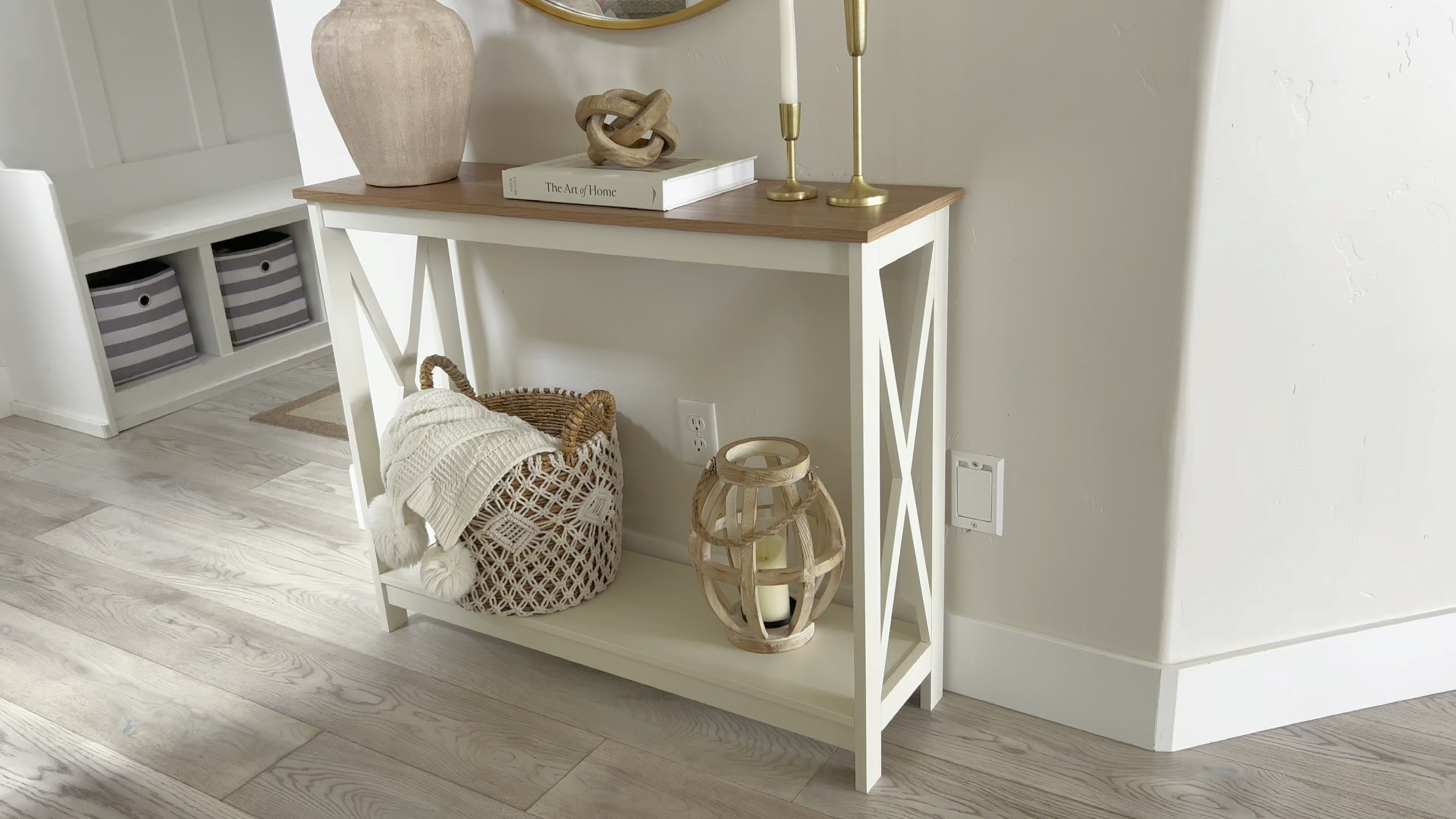 Farm House set. Enty table. Side table and Coffee table. Neutral Decor. Living Room Decorr

#homesecor #livingroom

#LTKSeasonal #LTKsalealert #LTKVideo