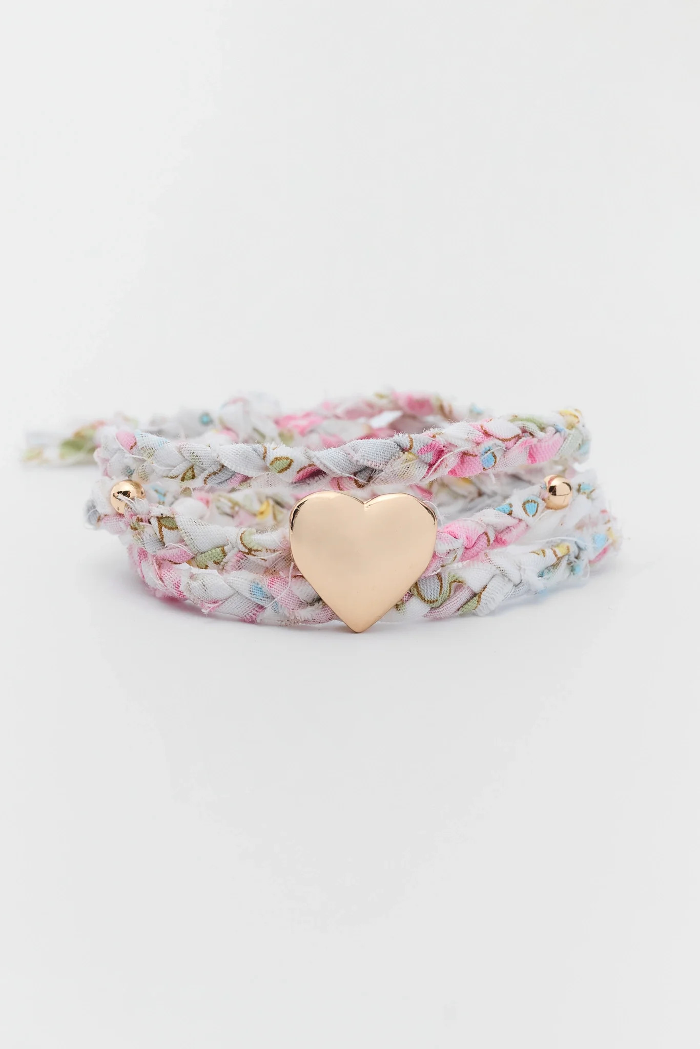 Pink Printed Braided Wrap Bracelet | Avara