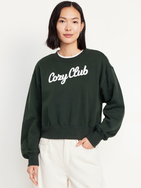 SoComfy Crop Graphic Sweatshirt | Old Navy (US)