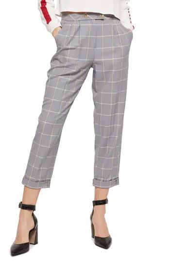 Women's Topshop Windowpane Plaid Trousers | Nordstrom