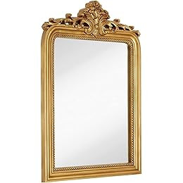 Hamilton Hills Top Gold Baroque Wall Mirror | Rich Old World Feel Framed Beveled Elegant Glass Mi... | Amazon (US)