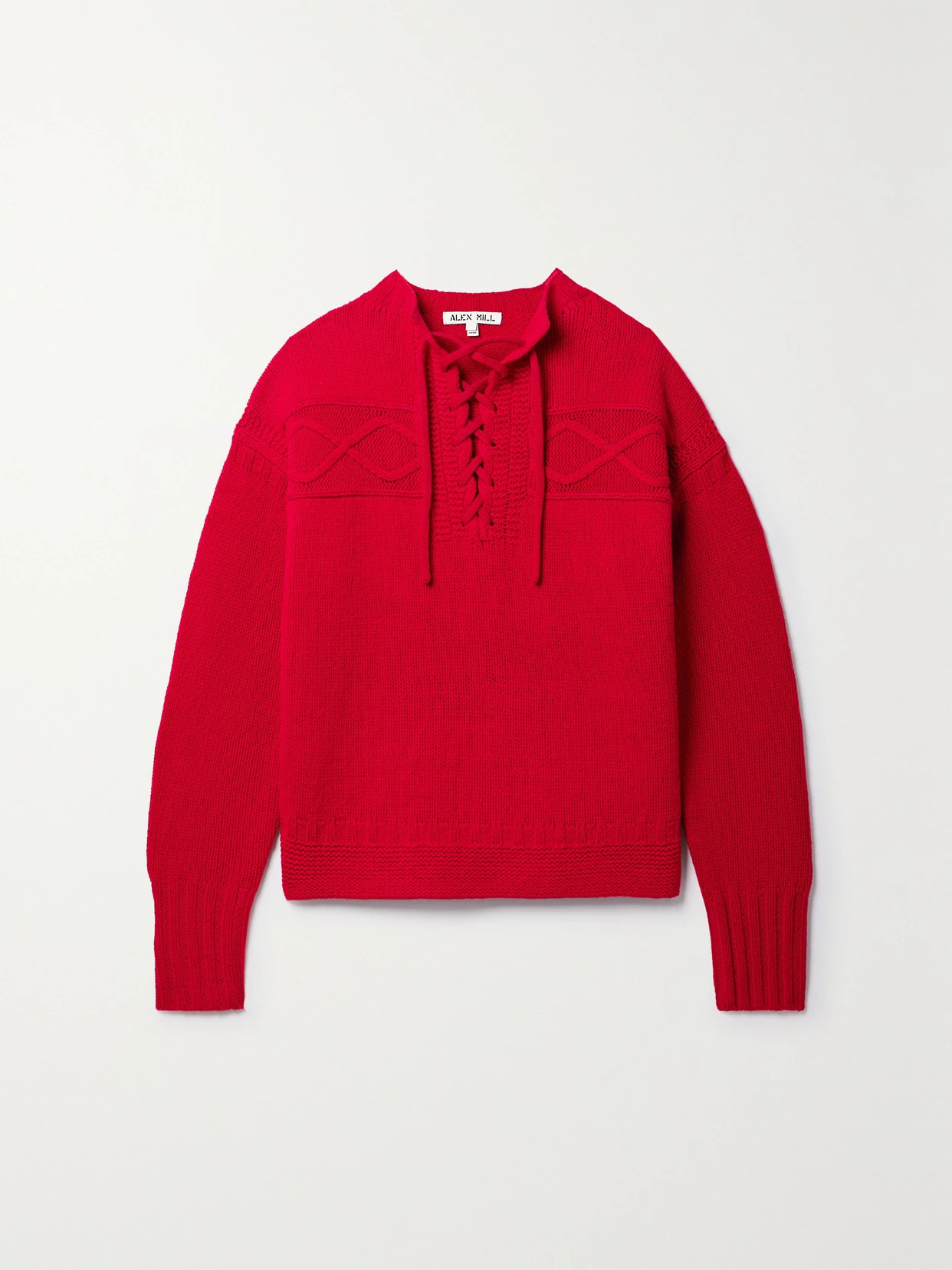 Alex Mill - Lace-up Merino Wool-blend Sweater - Red | NET-A-PORTER (US)