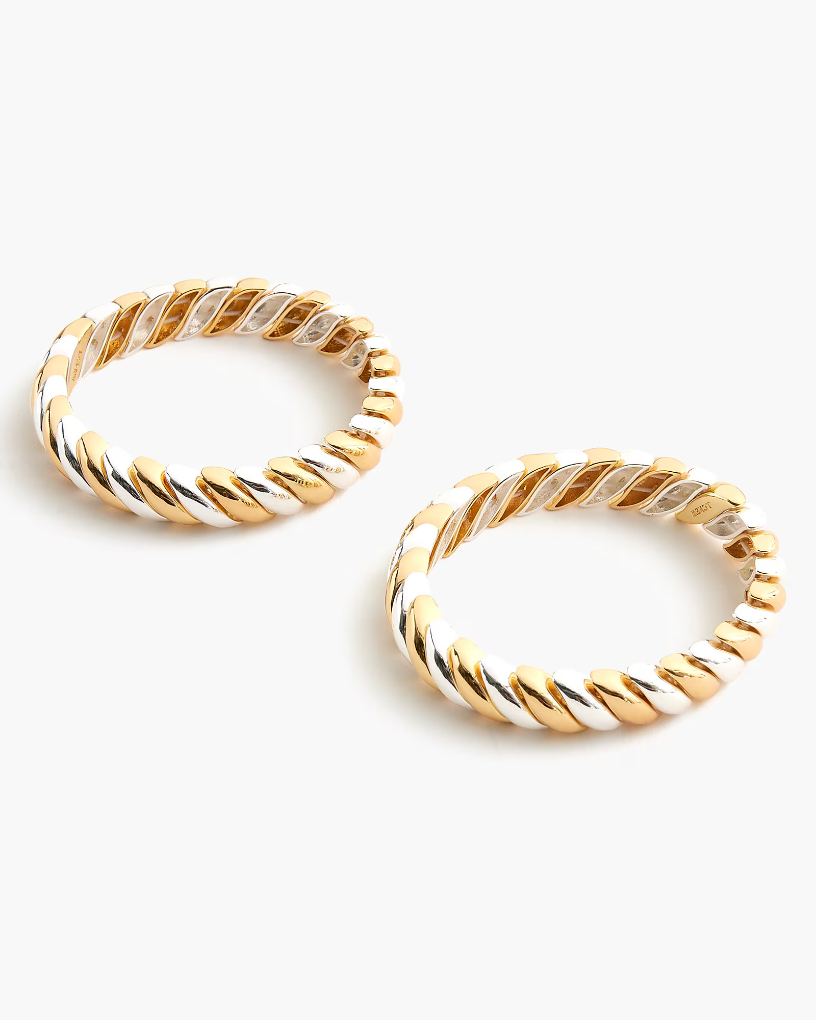 Twisted mixed-metal bracelets set-of-two | J.Crew Factory