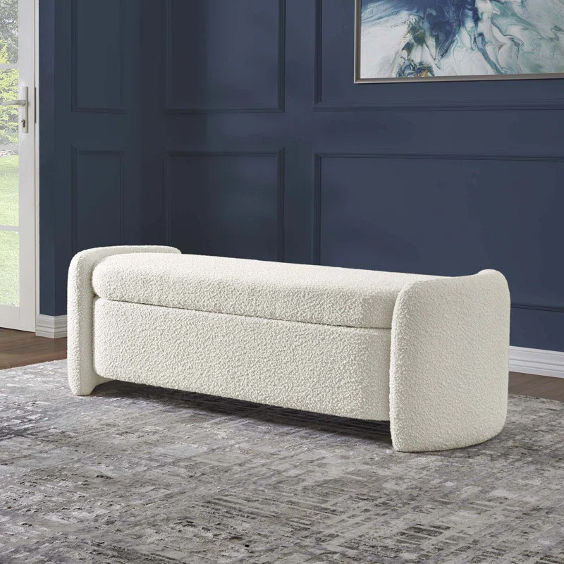 Nebula Boucle Upholstered Bench | Wayfair North America
