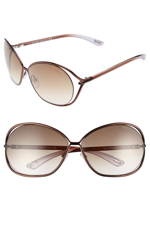 Tom Ford Carla 66mm Oversized Round Metal Sunglasses | Nordstrom