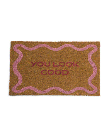 18x30 You Look Good Squiggle Coir Doormat | TJ Maxx