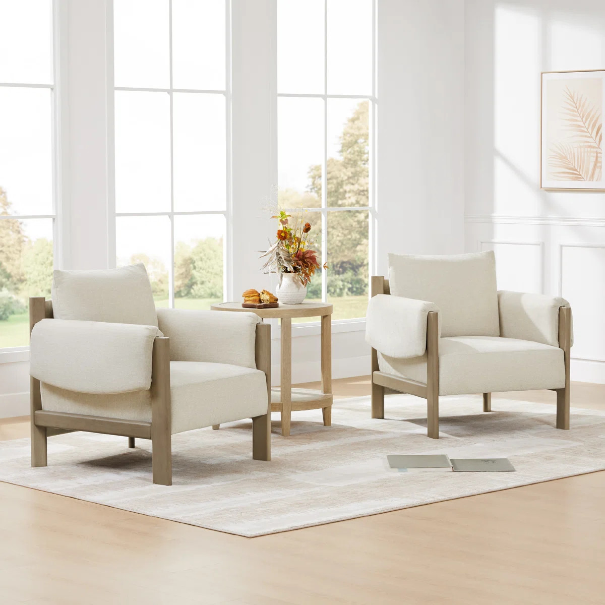 Melksham 33.26'' W Upholstered Accent Chair (Set of 2) | Wayfair North America
