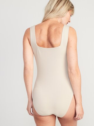 Fitted Sleeveless Square-Neck Bodysuit for Women | Old Navy (US)