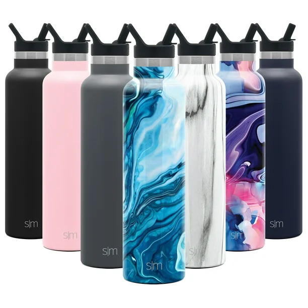 Simple Modern 24 oz Ascent Water Bottle with Straw Lid - Stainless Steel Hydro Thermos Tumbler - ... | Walmart (US)