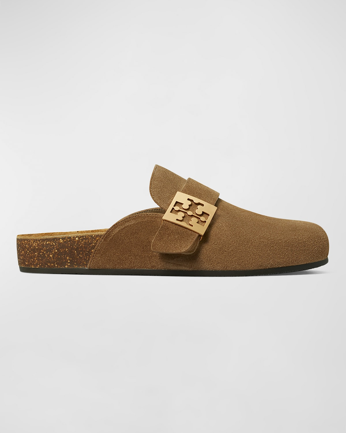 Mellow Suede Buckle Slide Mules | Neiman Marcus