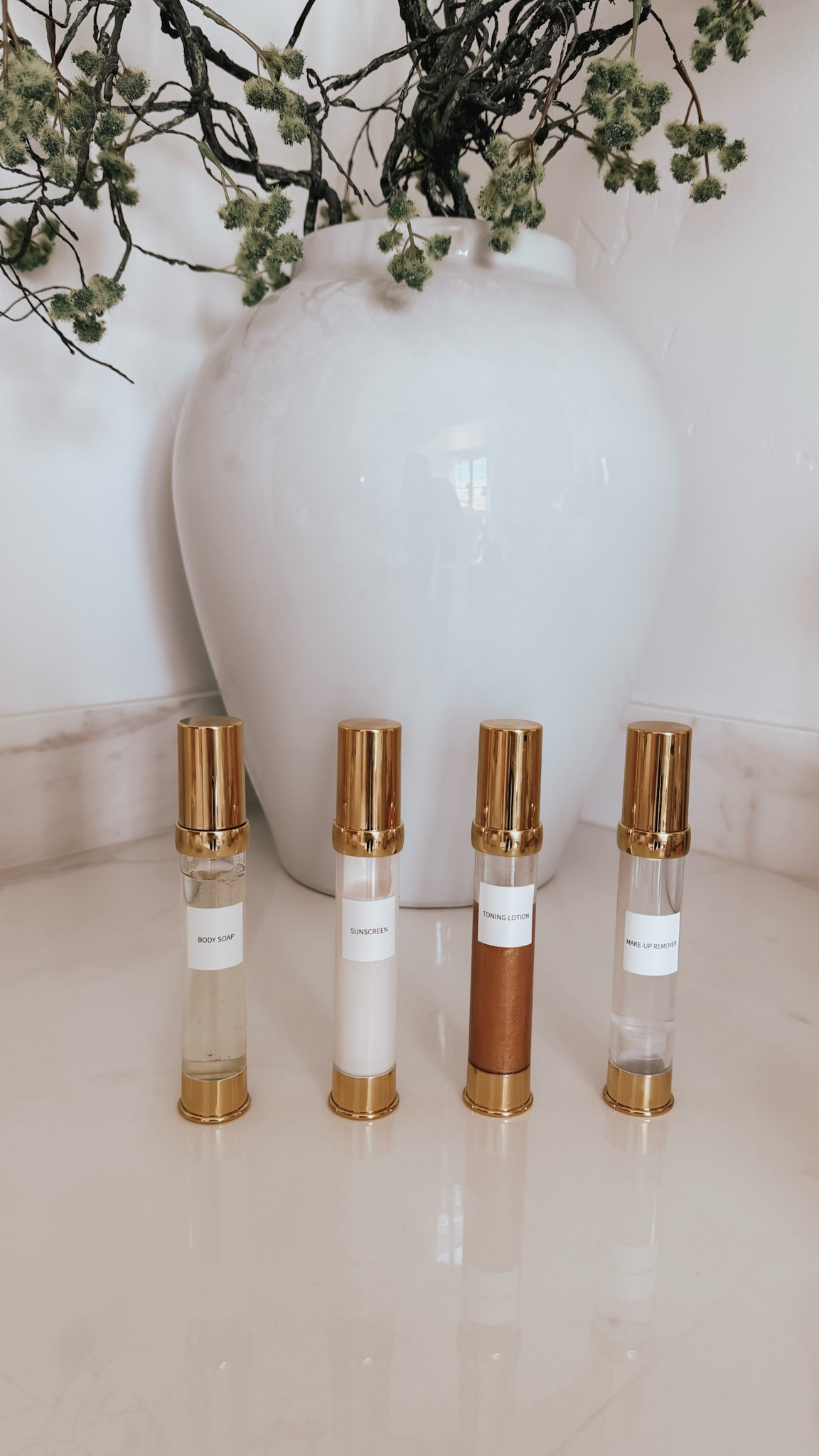 Travel favorites ✨ I love these gold refillable cosmetic travel bottles! They’re TSA friendly and fit right inside this TSA approved toiletry bag ✈️

#LTKTravel