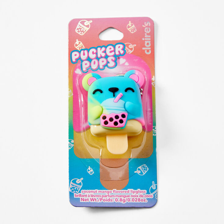 Pucker Pops Bubble Tea Bear Lip Gloss - Coconut Mango | Claire's (US)