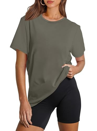 OFEEFAN Spring Workout Top UPF 50+ Hiking Running T-Shirts for Women Womens Casual Tops Olive Green XL | Amazon (US)