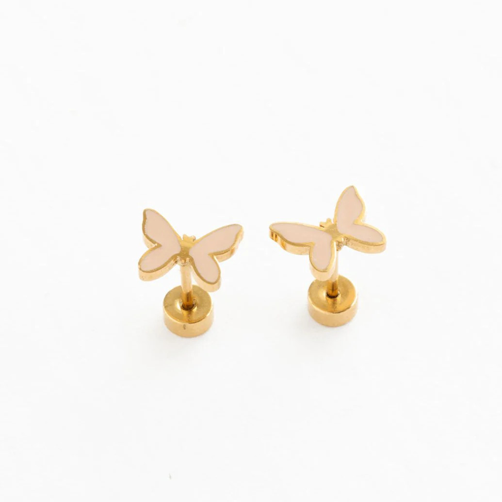 Enamel Butterfly Stud Earring | Pip Pop Post