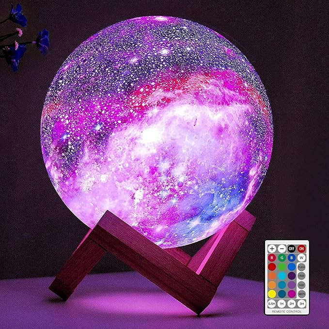 BRIGHTWORLD Moon Lamp Galaxy Lamp 5.9 inch 16 Colors LED 3D Moon Light, Remote & Touch Control Mo... | Amazon (US)