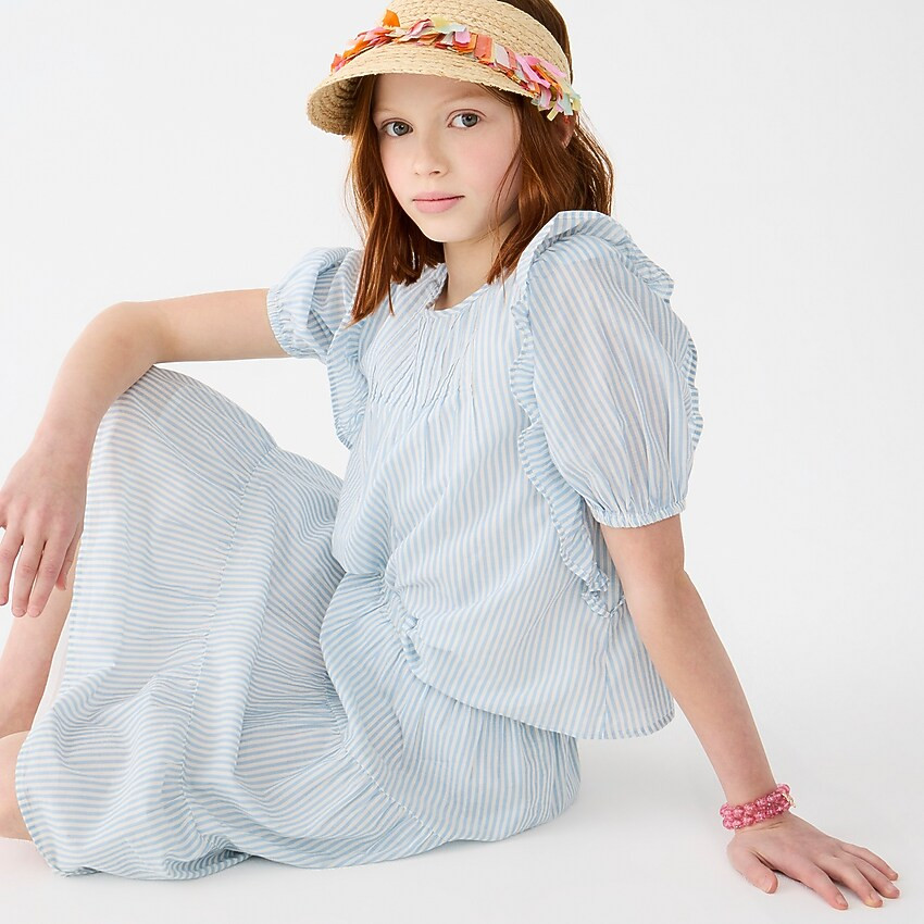 Girls' puff-sleeve ruffle top | J. Crew US