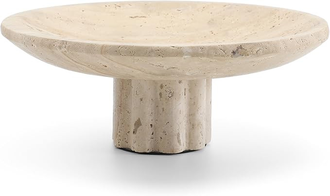 Honeydak Travertine Fruit Bowl for Kitchen Counter Large 10" Decorative Fruit Bowl Key Basket for... | Amazon (US)