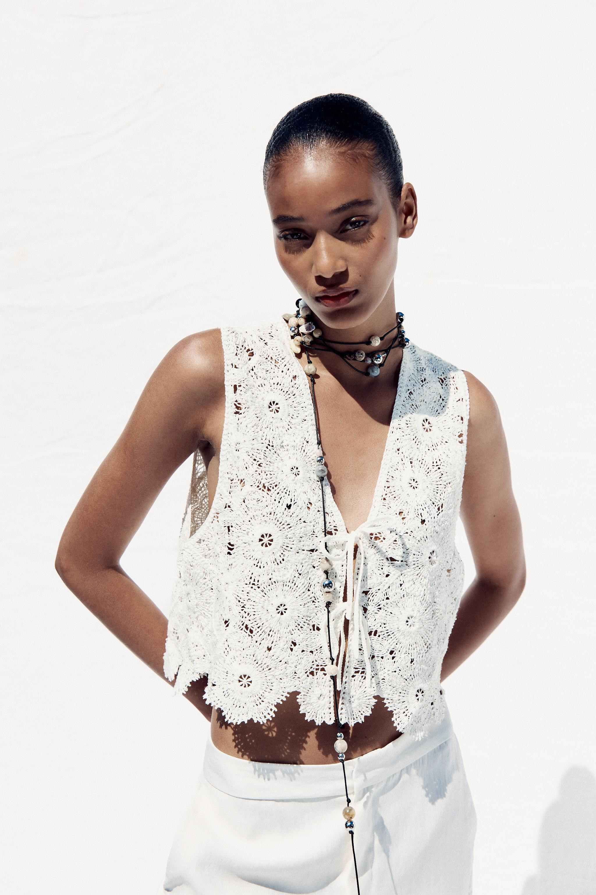 CROCHET WAISTCOAT TOP | Zara UK
