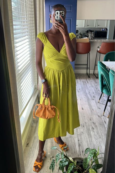 Citrine yellow summer dress! Styled with orange sandals and an orange bag. Easy and bright! I’m wearing a small  

#LTKtravel #LTKstyletip #LTKwedding