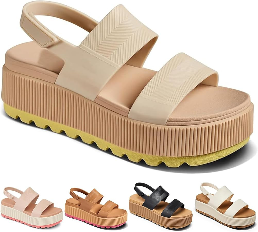 Fashion Platform Sandals for Women Casual Outdoor Slides Indoor Non Slip Comfort Wedges Sandals S... | Amazon (US)