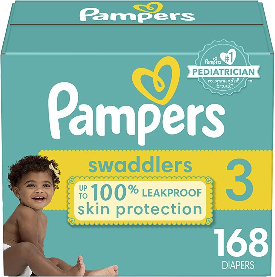 Diapers Size 3, 168 Count - Pampers Swaddlers Disposable Baby Diapers, (Packaging May Vary) | Amazon (US)