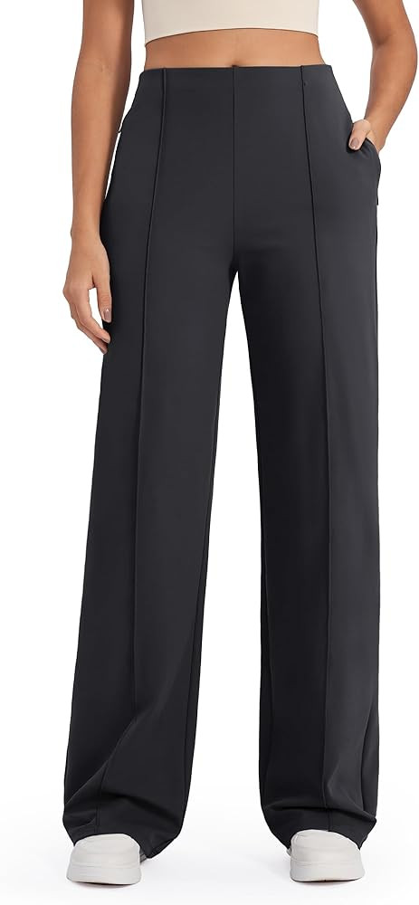 G4Free Wide Leg Pants for Women Yoga Pants with Pockets Stretchy Business Casual Dress Pants Loos... | Amazon (US)