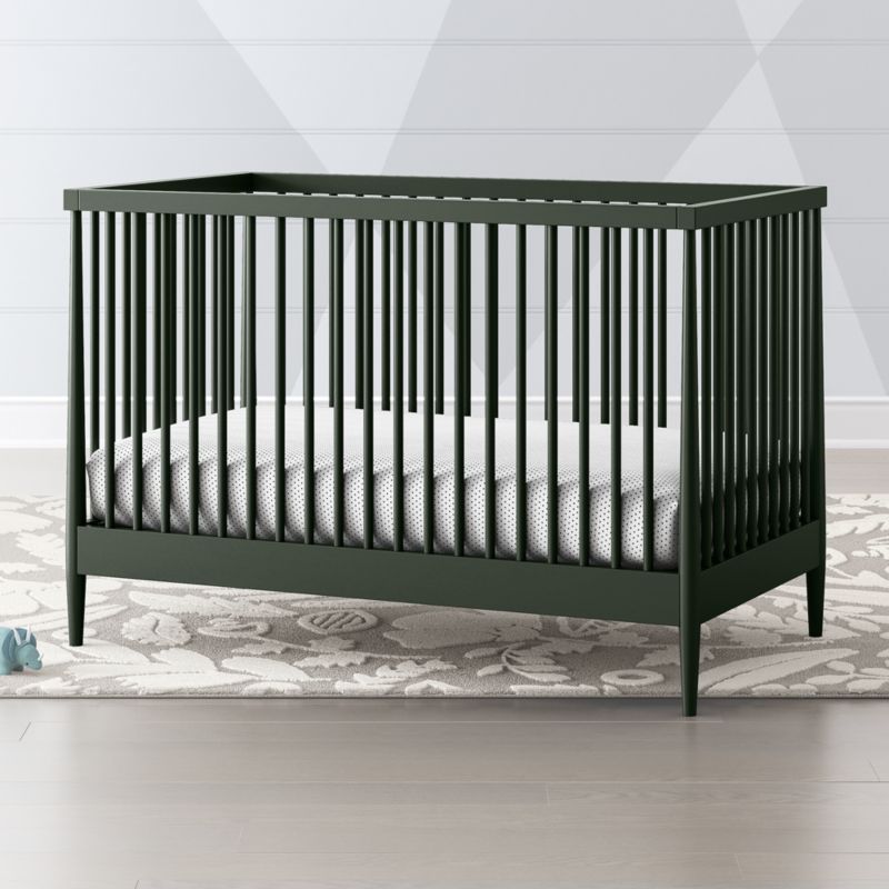 Hampshire Olive Green Baby Crib | Crate & Kids | Crate & Barrel