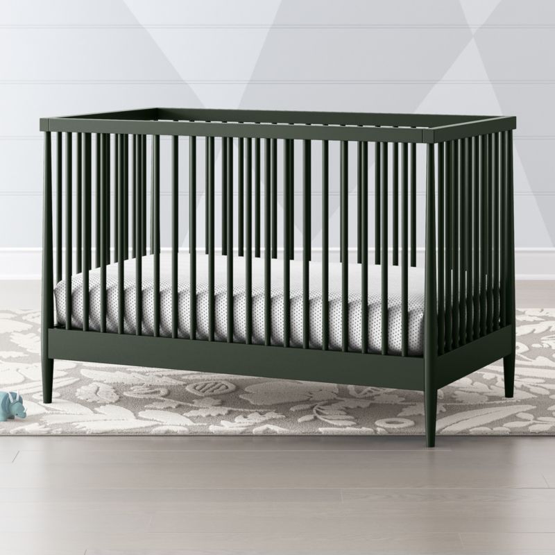 Hampshire Olive Green Crib | Crate and Barrel | Crate & Barrel