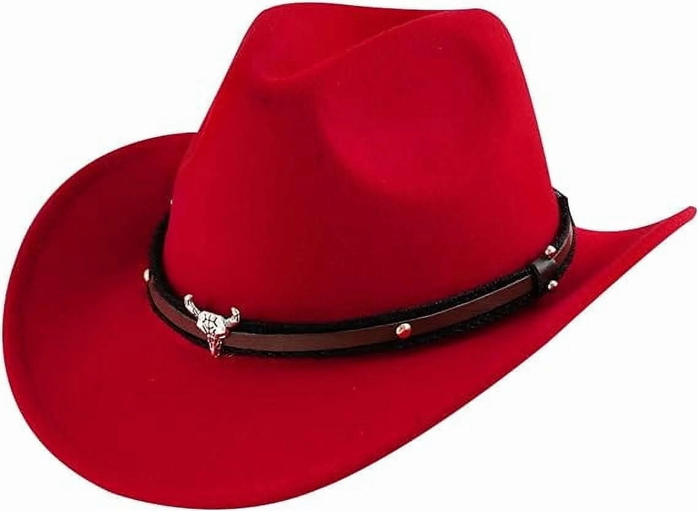WoWstyle Unisex Western Cowboy Hat Faux Fur Felt Cowgirl Hats American Fedora Hats Outdoor Wide B... | Walmart (US)