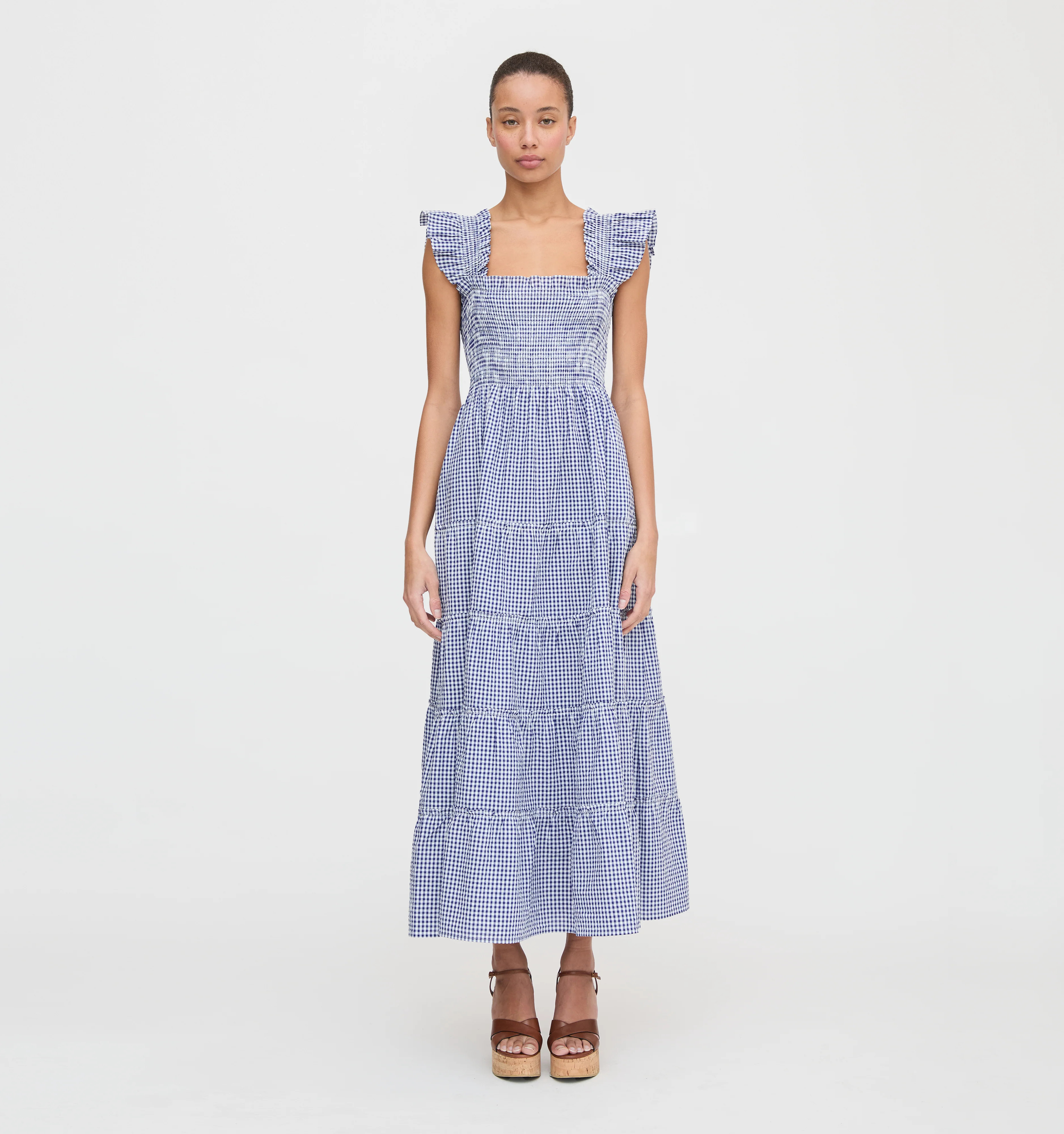 The Ellie Maxi Nap Dress - Navy Gingham | Hill House Home US
