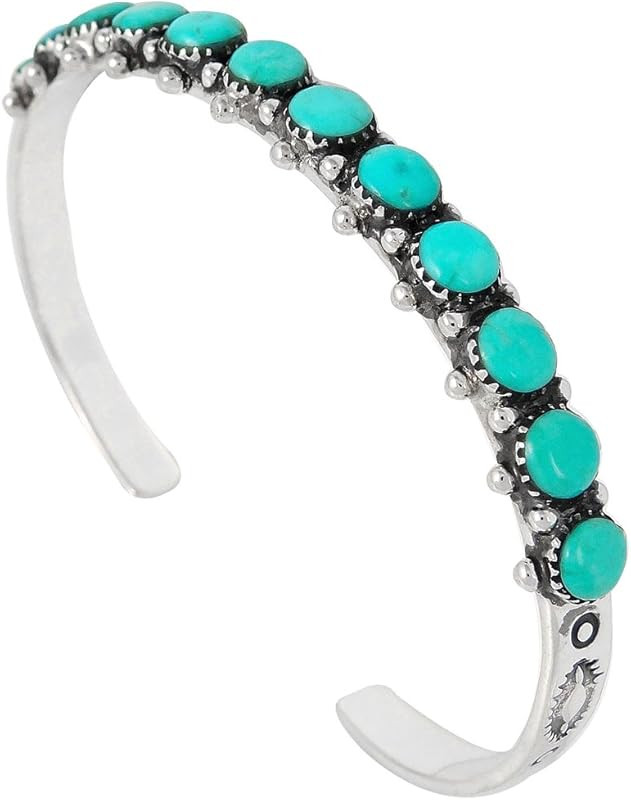 Turquoise Bracelet Sterling Silver 925 Genuine Turquoise Cuff Bracelet | Amazon (US)