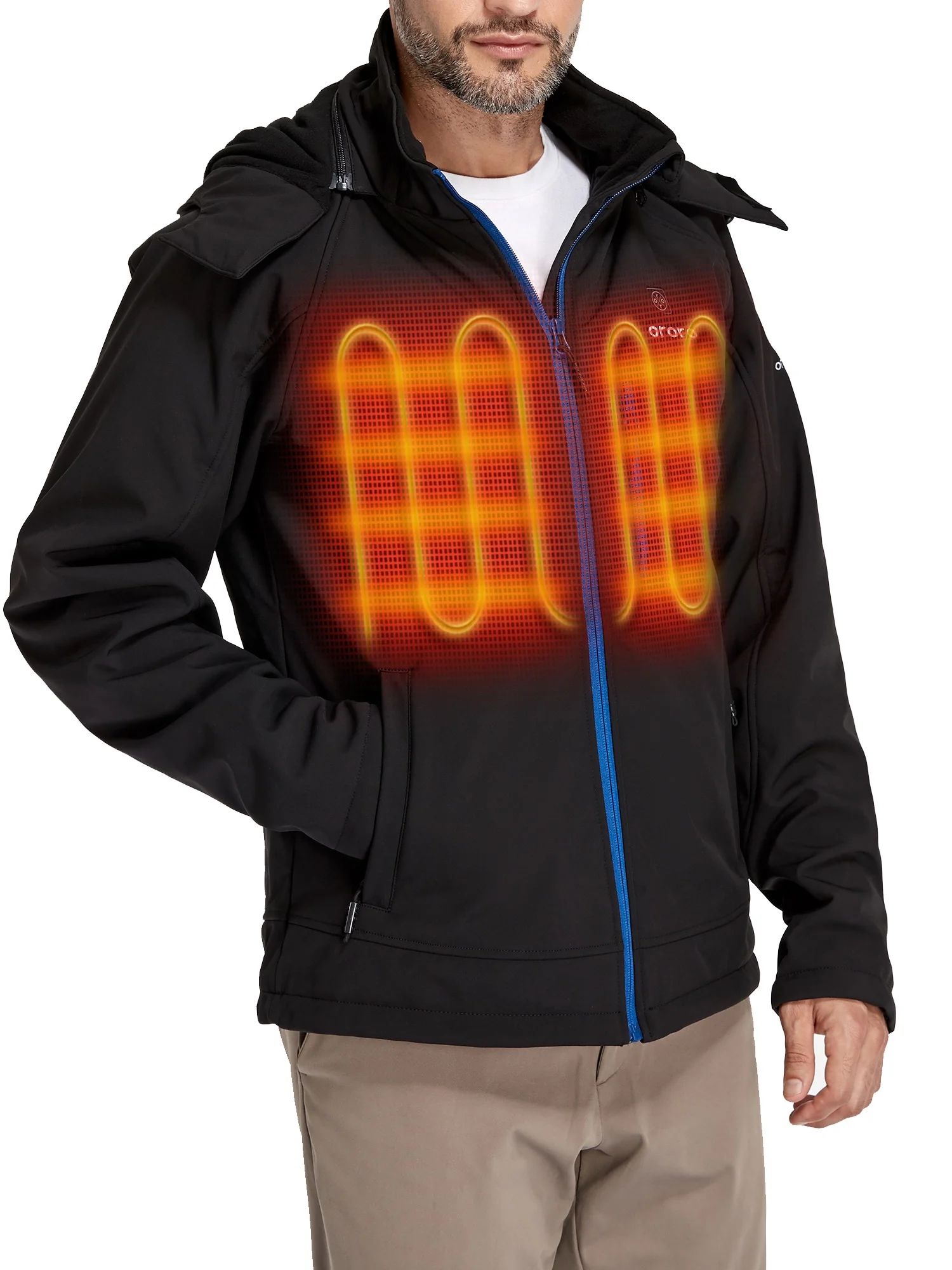 ORORO Men's Heated Jacket with Battery, Heating Jacket with Removable Hood for Winter Outdoors (B... | Walmart (US)