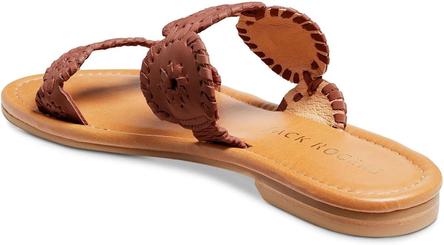Jack Rogers Womens Lauren II Leather Open Toe Slide Sandals | Amazon (US)