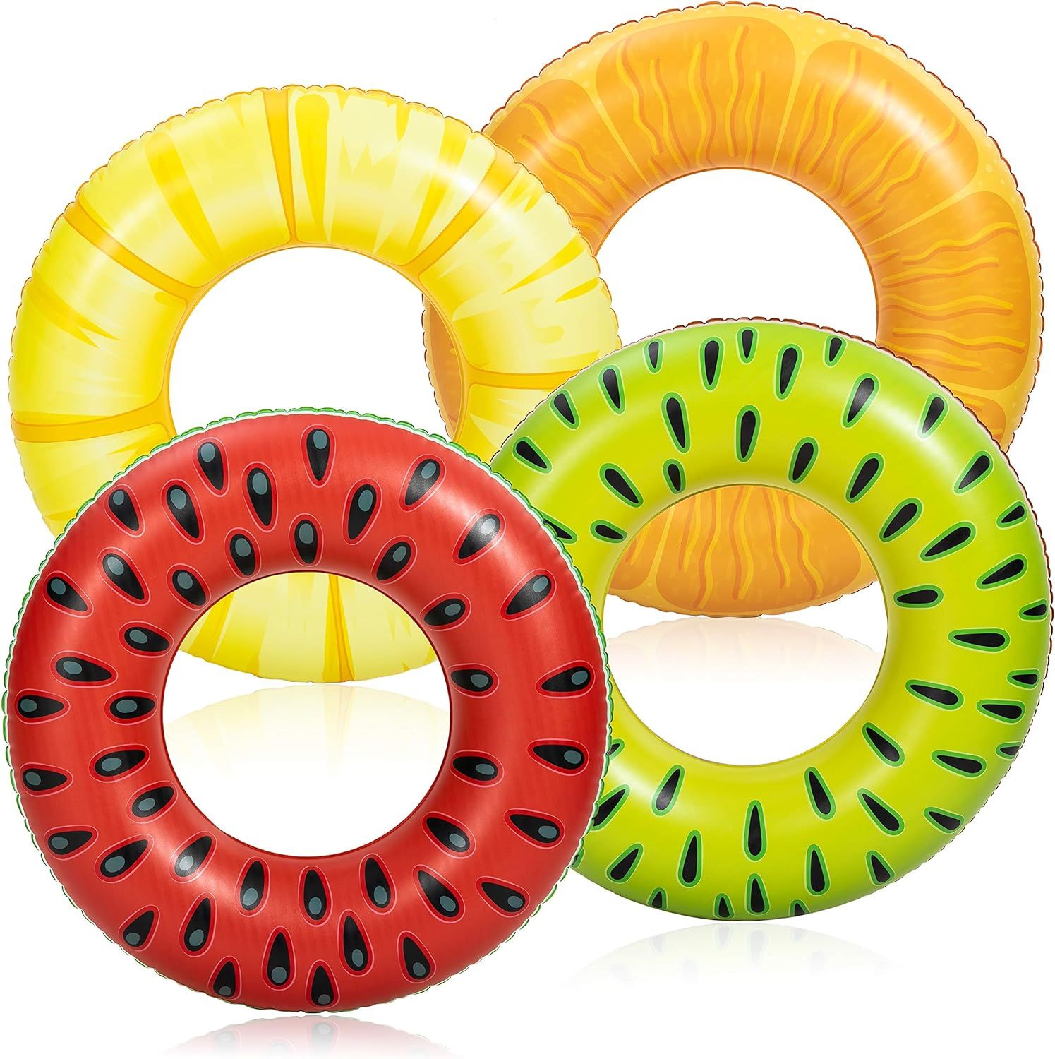 Amazon.com: Sloosh 4 Pack Inflatable Pool Floats Fruit Tube Rings, Fruit Pool Tubes, Pool Floaties T | Amazon (US)