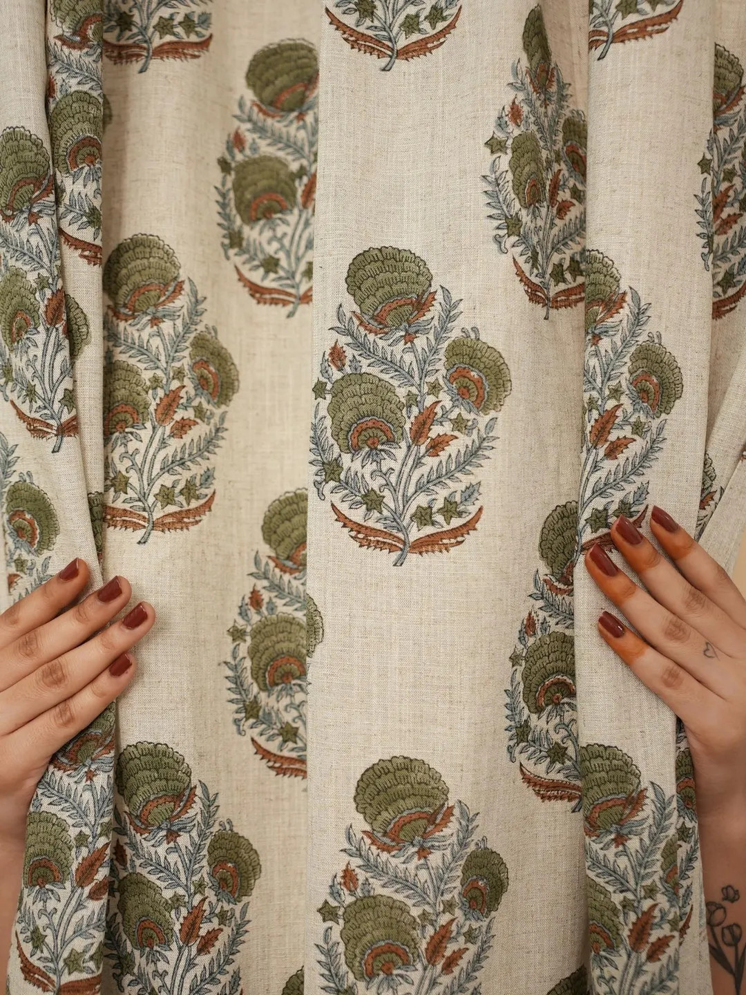 Blackout Curtains Boho Floral Blackout Curtains  Floral Block Print Room Darkening Curtains Boho ... | Etsy (US)