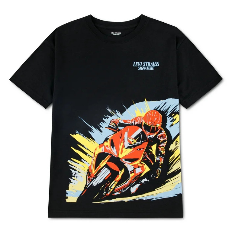 Levi Strauss Signature Boy Short Sleeve Graphic Tee, Sizes 4-18 | Walmart (US)