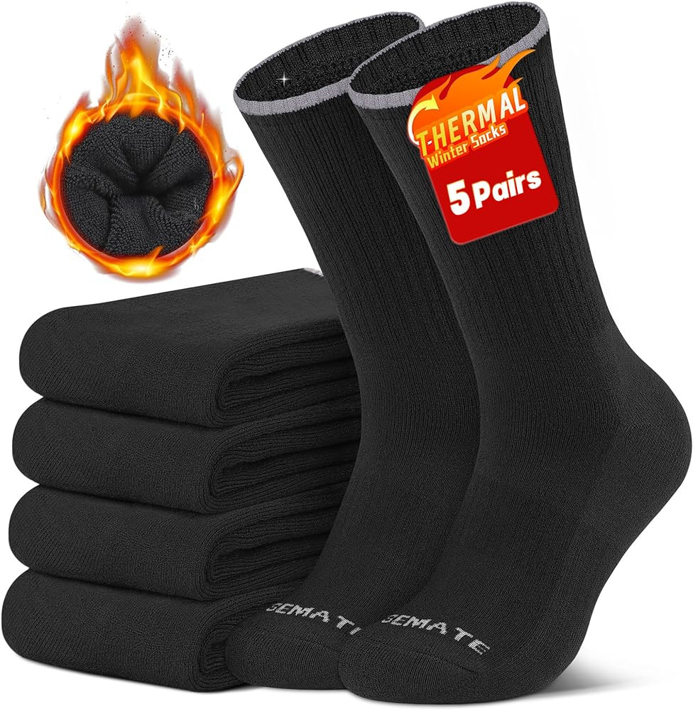 Closemate Mens Socks Thick Thermal Winter Crew Socks Warm Cozy Work Boot Socks for Cold Weather H... | Amazon (US)