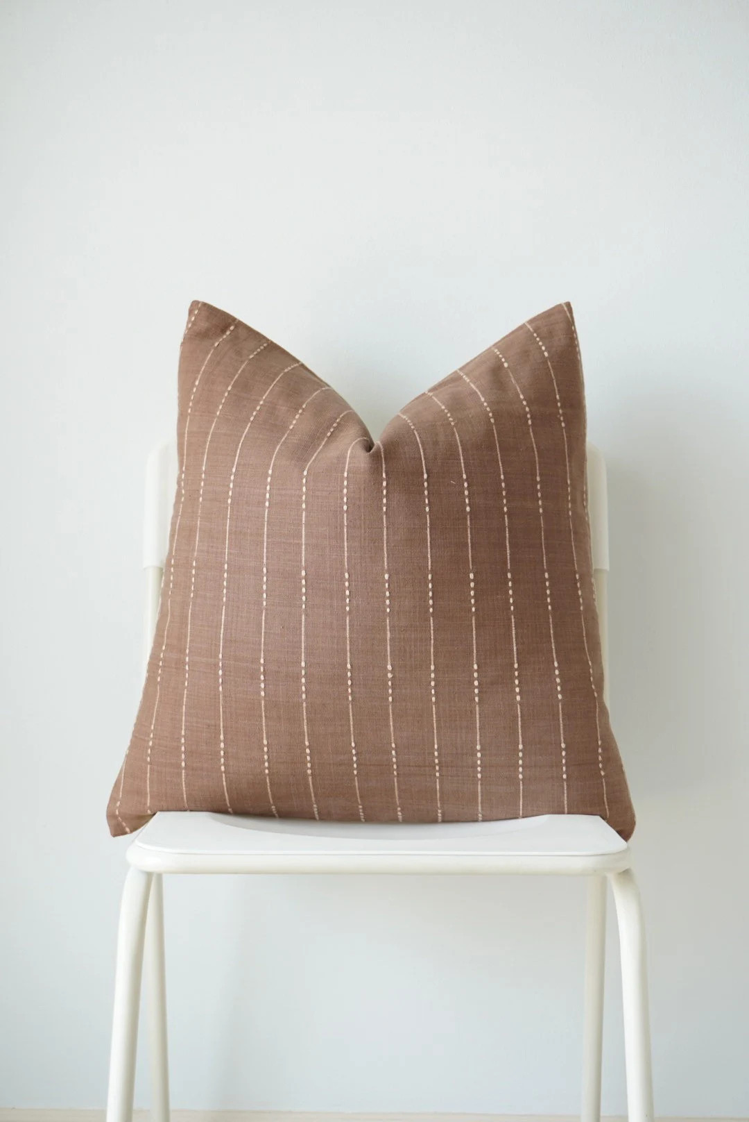 Brown Neutral Striped Woven Pillow Cover - Etsy | Etsy (US)