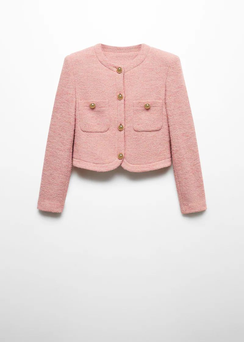 Knitted buttoned jacket

Recycled cotton-blend fabric. Wool mix fabric. Short design. Straight design. Rounded neck. Long sleeve. Two buttoned patch pockets on the chest. Front button closure. Inner lining.

REF. 57088278-DIANA-LM
Women
Jackets and Suit Jackets
Jackets
 | MANGO (US)