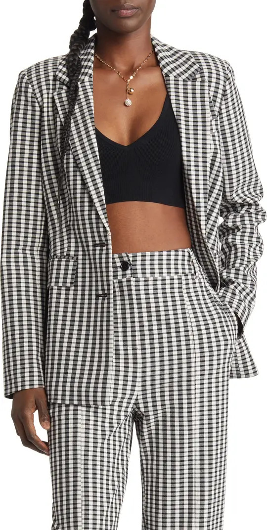 Open Edit Plaid Hourglass Blazer | Nordstrom | Nordstrom