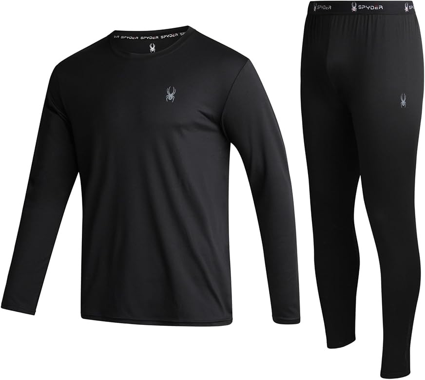 Spyder Men's Thermal Underwear Set - 2 Piece Brushed Back Fleece Lined Long Johns Base Layer Set ... | Amazon (US)