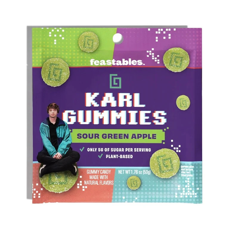 Feastables Karl Gummy Candy Sour Green Apple, 1.8 oz (50g), 1 Bag | Walmart (US)