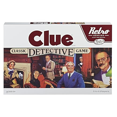 Hasbro Gaming Retro Series Clue 1986 Edition Board Game, Classic Mystery Game for Kids, Family Board Games for 3-6 Players, Ages 8+ (Amazon Exclusive) | Amazon (US)
