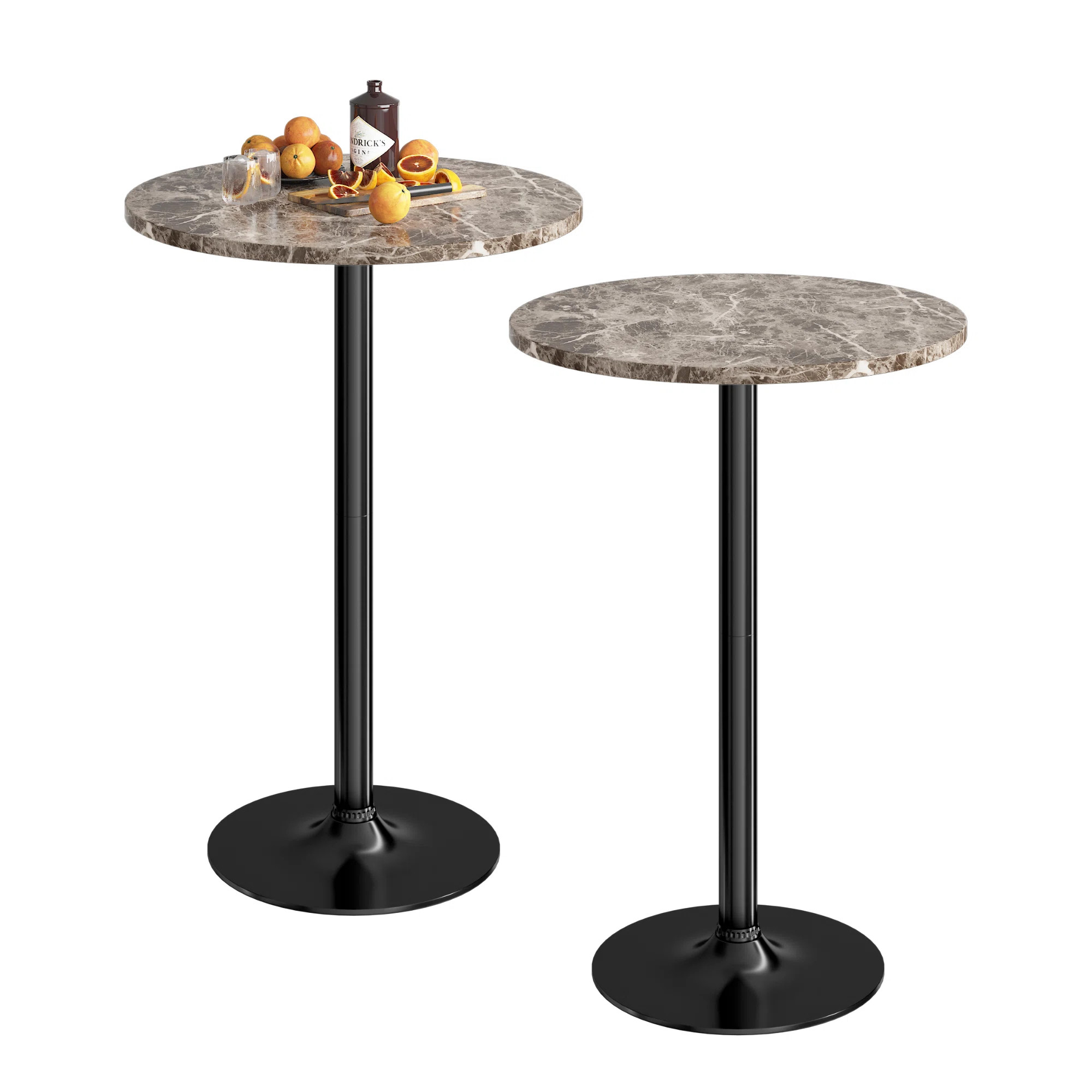 Nuno 2 - Piece 39.5" Pedestal Height Dining Tables, Round Bistro Bar Tables | Wayfair North America