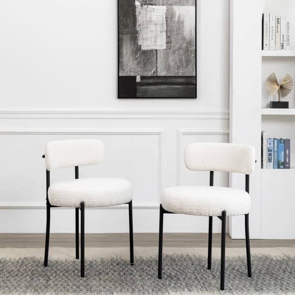 Modern Accent Chair, Upholstered Dining Chairs, Short Plush Fabric, Armless Dining Chair With Bac... | Wayfair North America
