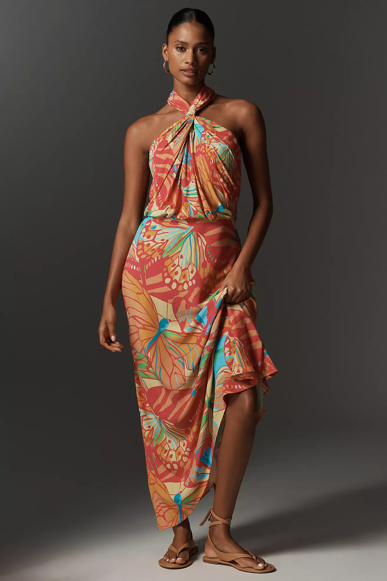 Bl-nk Elainne Halter Midi Dress | Anthropologie (US)