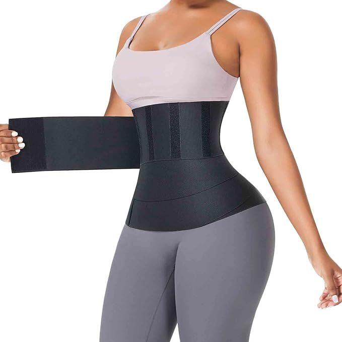 FeelinGirl Waist Trainer for Women Sauna Belt Tummy Wrap Plus Size Snatch Me Up Bandage | Amazon (US)