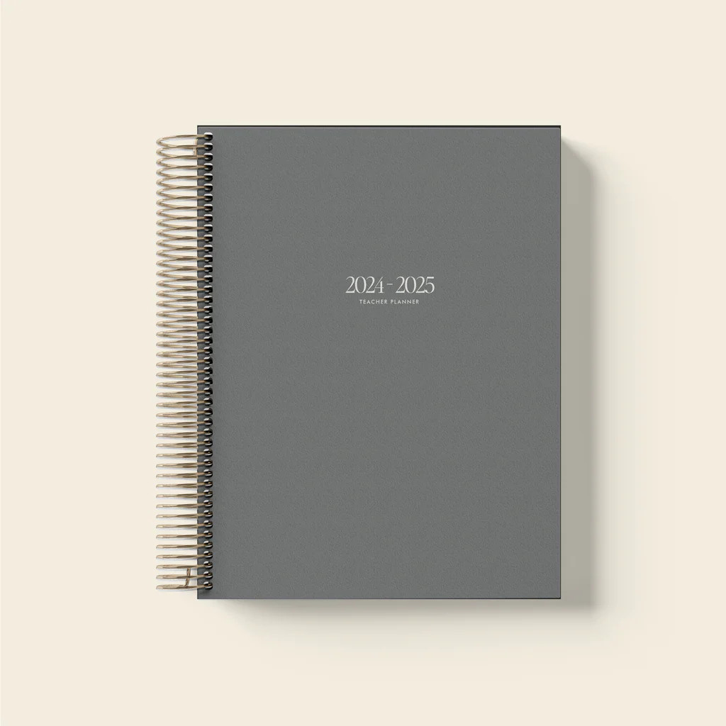 24-25 Teacher Planner - Charcoal | The Dailee
